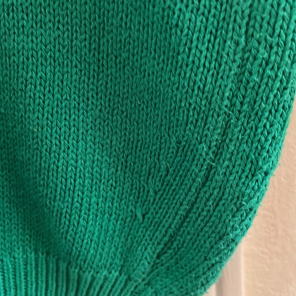 MENS Vtg Saks fifth Avenue NY NY small 100% cotton Green crew sweater - Picture 6 of 9